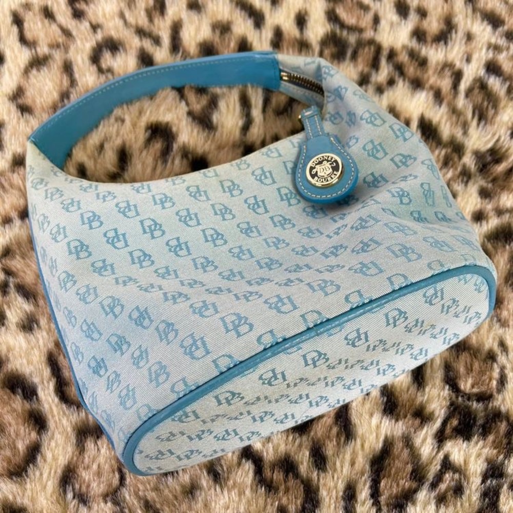 Y2K Dooney & Bourke Blue Monogram Hobo Bag
